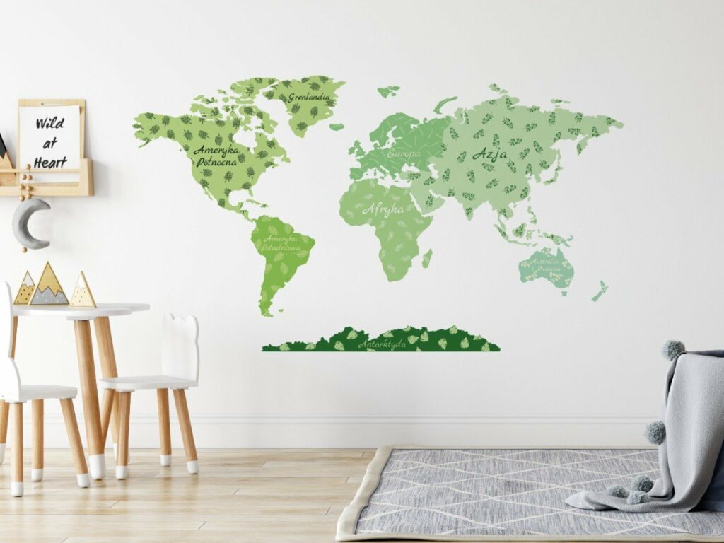 Aufkleberkarte der Welt