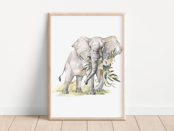 Plakat słoń sawanna