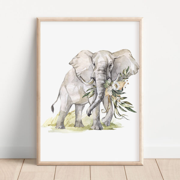 Plakat słoń sawanna