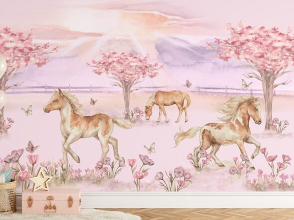 Tapeta na ścianę konie w naturze
